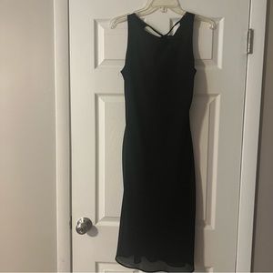 EUC Vintage Black Sparkly Cocktail Dress Open Back Sz 6